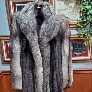 Gorgeous full-length fox coat.